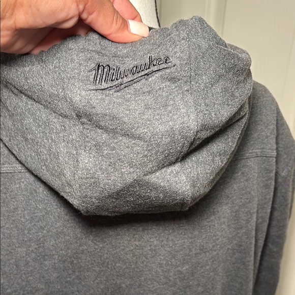 Men’s Milwaukee Heated Jacket Gray Zip-Up Hoodie - Picture 4 of 7